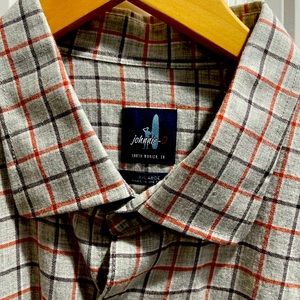 Johnnie O tan stripe shirt